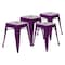 Flash Furniture 4  Inch Purple Metal Stool, PK4 ET-BT3503-18-PR-GG - alternate 6
